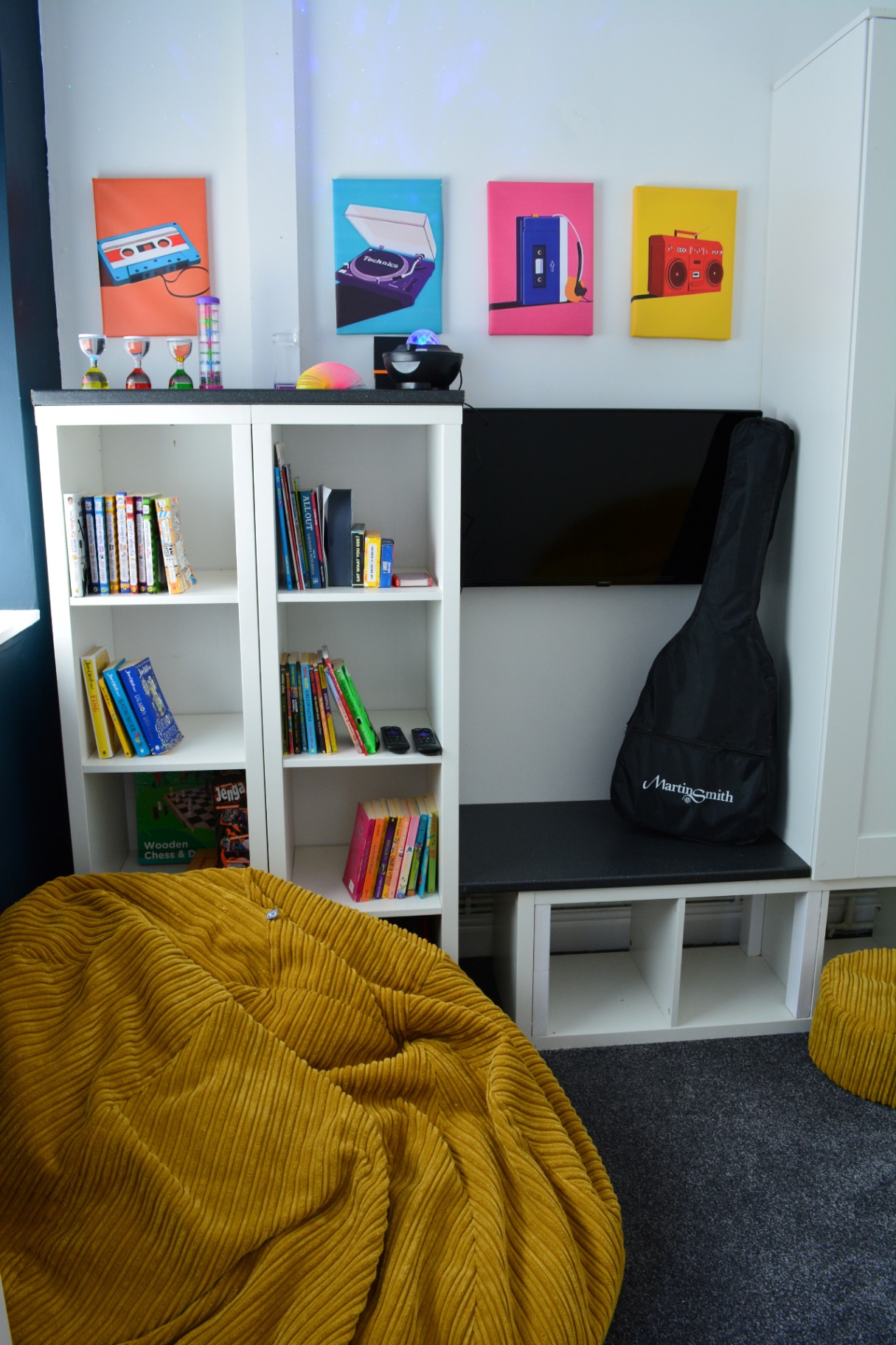 Sensory room with reading and music corner